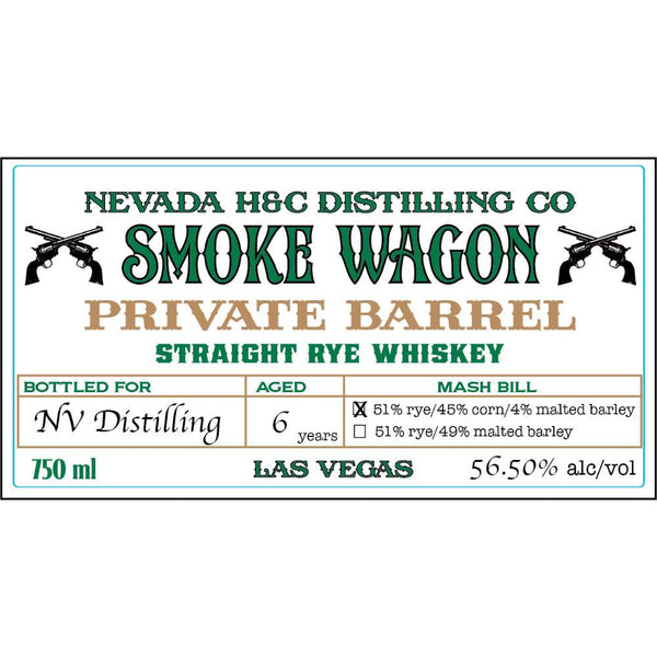 Smoke Wagon Private Barrel Straight Rye Whiskey