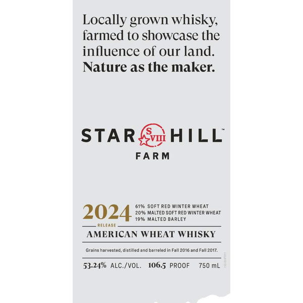 Star Hill Farm 2024 Release American Wheat Whiskey