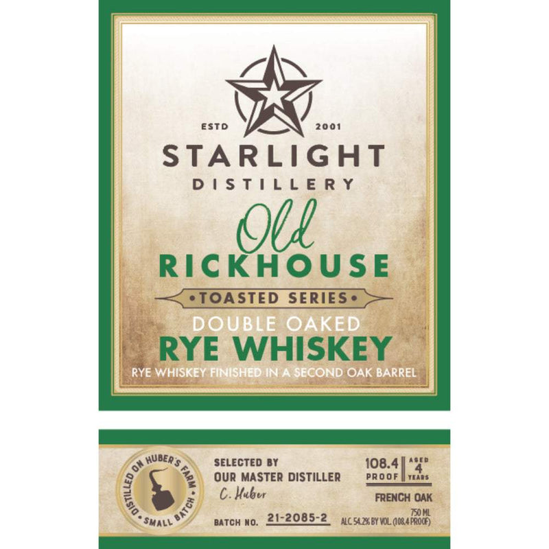 Starlight Old Rickhouse Toasted Series Double Oaked Rye Whiskey