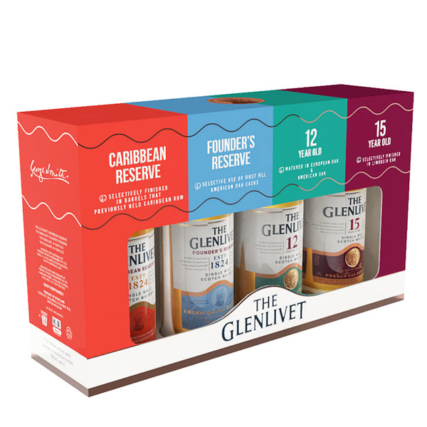 The Glenlivet Single Malt Whisky Tasting Gift 4 Pack 50ml