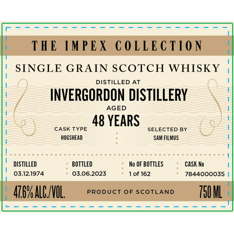 The ImpEx Collection Invergordon Distillery 1974 48 Year Aged Scotch Whisky