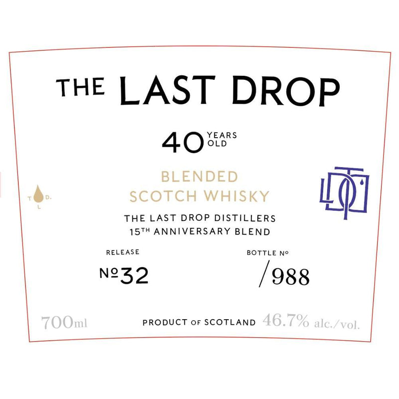 The Last Drop Release No. 32 40 Year Old Scotch 700ml