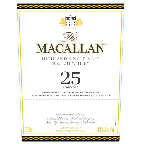 The Macallan 2023 Release 25 Year Old Sherry Oak Scotch Whisky