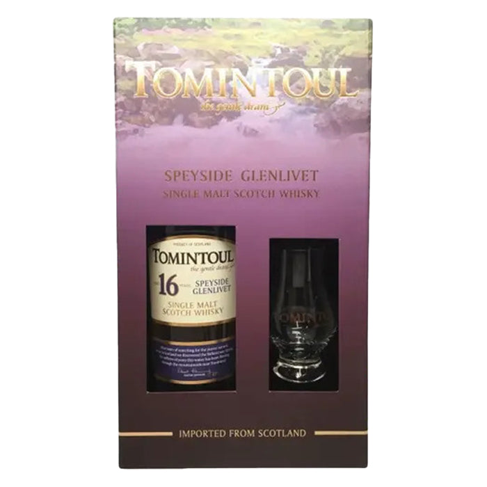 Tomintoul Speyside 16 Year Glenlivet Single Malt Scotch Whiskey Gift Pack