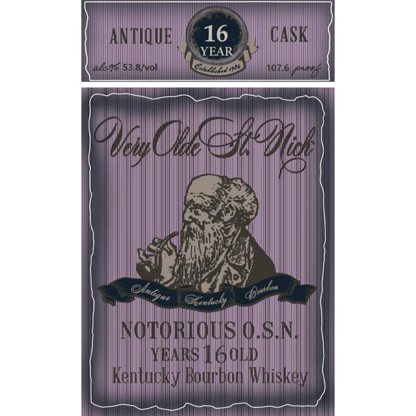 Very Olde St. Nick Notorious O.S.N. 16 Year Old Kentucky Bourbon Whiskey