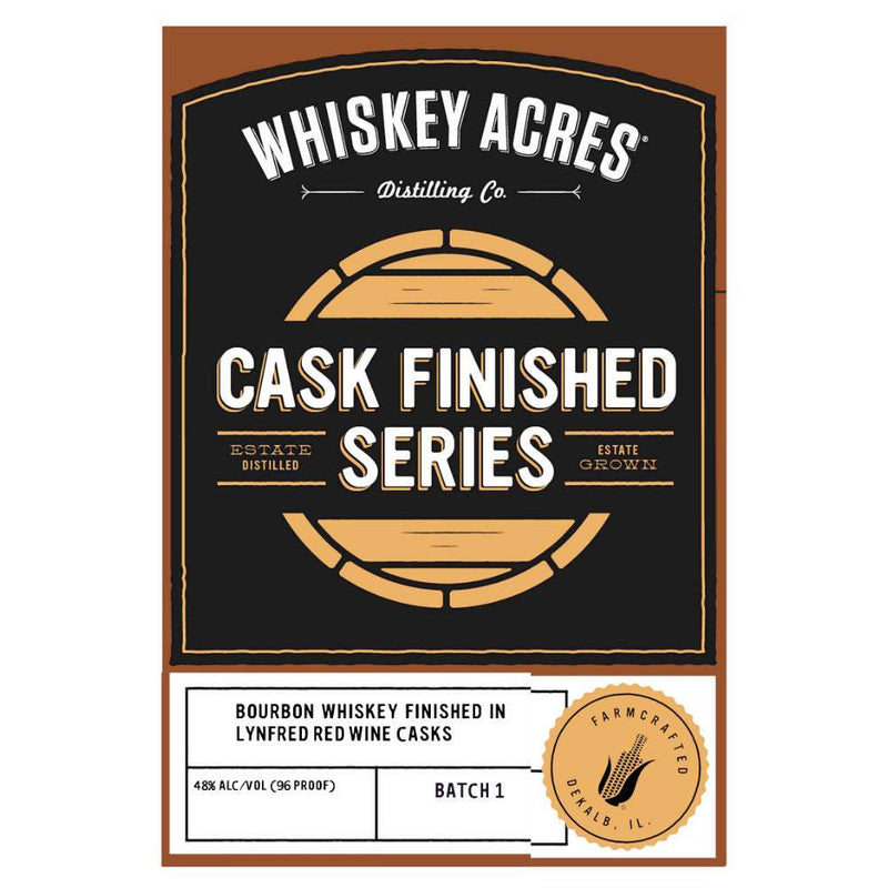 Whiskey Acres Cask Finished Series Lynfred Red Wine Casks Finished Bourbon