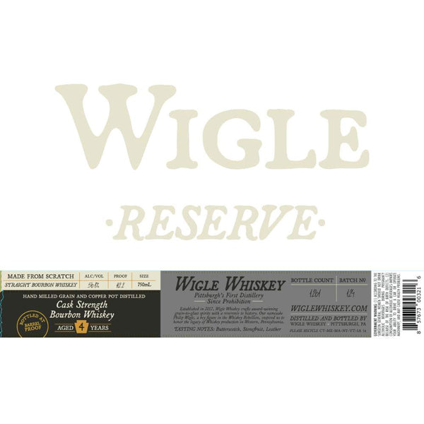 Wigle Cask Strength Bourbon Whiskey