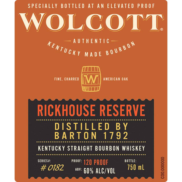 Wolcott Rickhouse Reserve Kentucky Straight Bourbon Whiskey